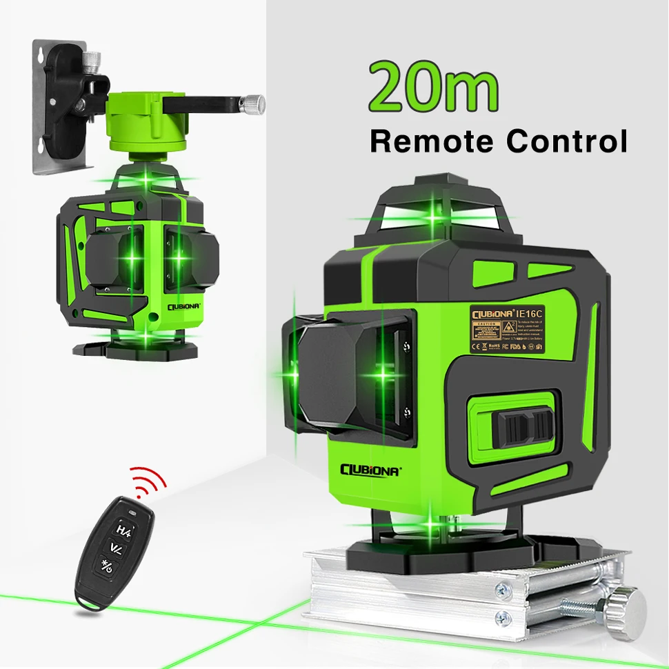 Clubiona 16/12 Dòng Laser Xanh Dòng Tự Cân Bằng Độ Cao 360 Ngang Và Dọc Siêu Mạnh Mẽ Xanh Chùm Tia Laser