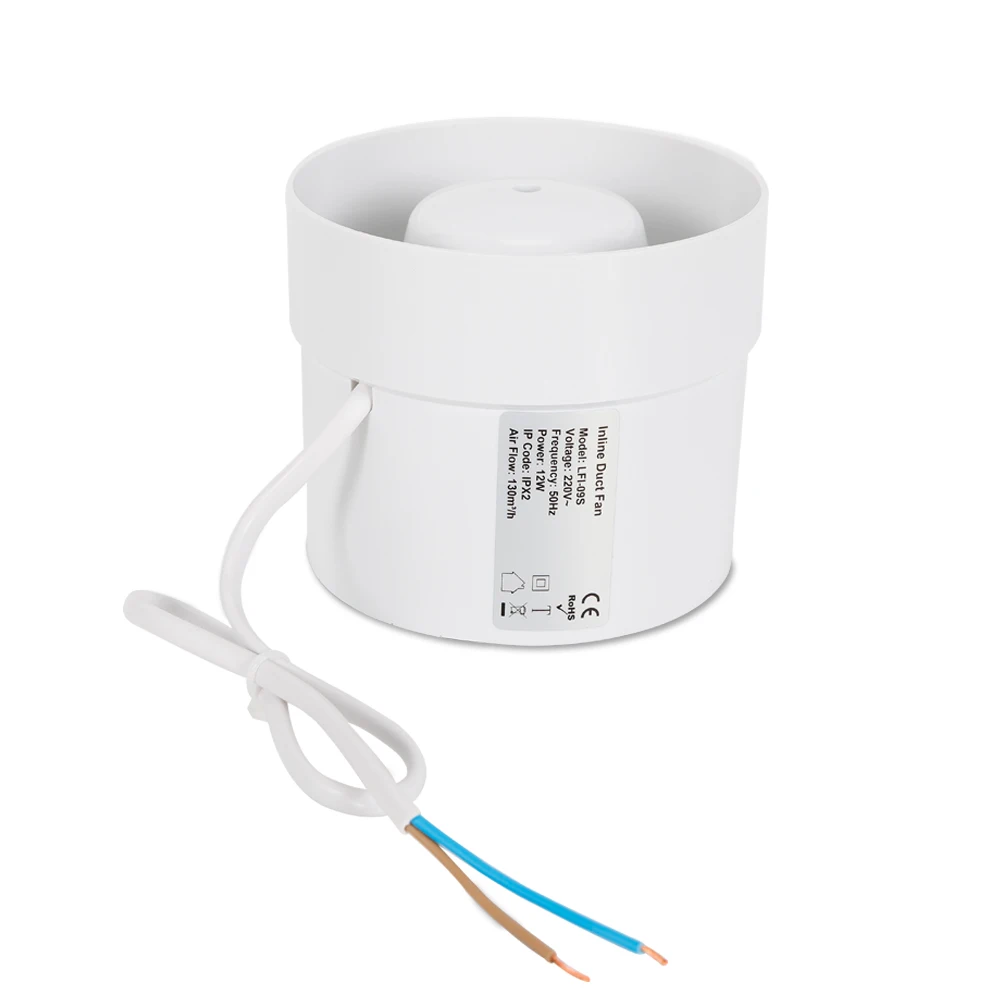 100 mm ABS-Kunststoffrohrventilator, Rohreinfügung, Abluftventilator, leise, 2400 U/min, für Luftabsaugung in Büros, Toiletten, Küche, Badezimmer