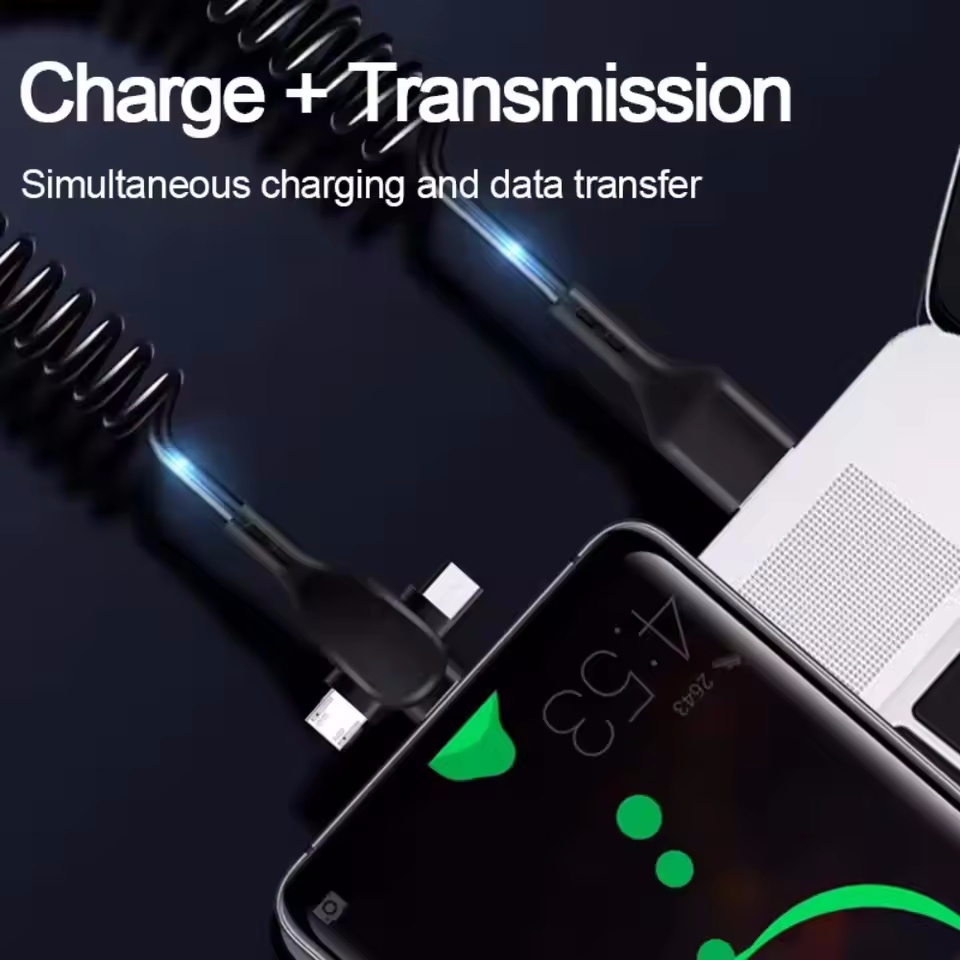 120W 3-in-1 USB C สายชาร์จเร็วสุดๆฤดูใบไม้ผลิสายเคเบิลข้อมูลแบบพับเก็บได้สำหรับไอโฟน หัวเว่ย เสี่ยวมี่โทรศัพท์เครื่องชาร์จด่วนสายไฟข้อมูล