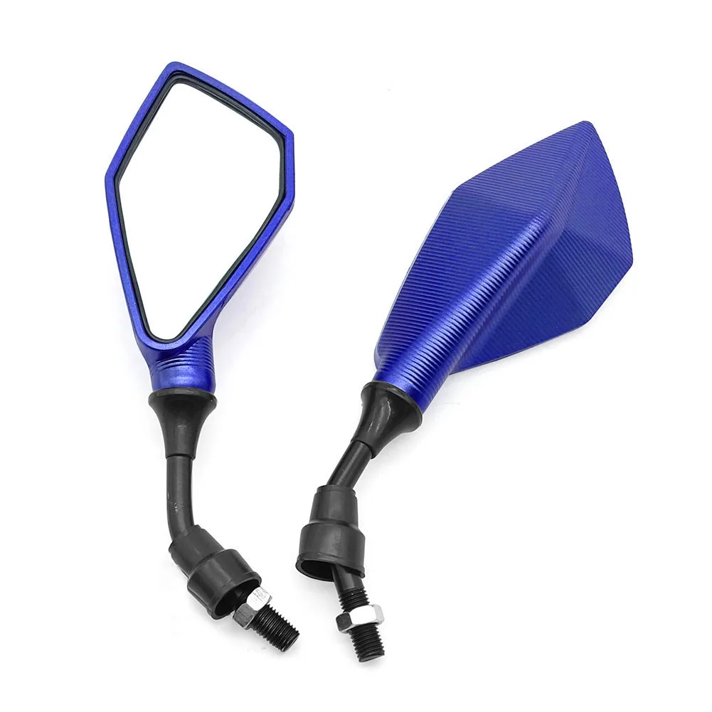 2 pçs 10mm espelhos retrovisores da motocicleta grande angular ajustável bicicleta guiador lateral flexível espelho retrovisor