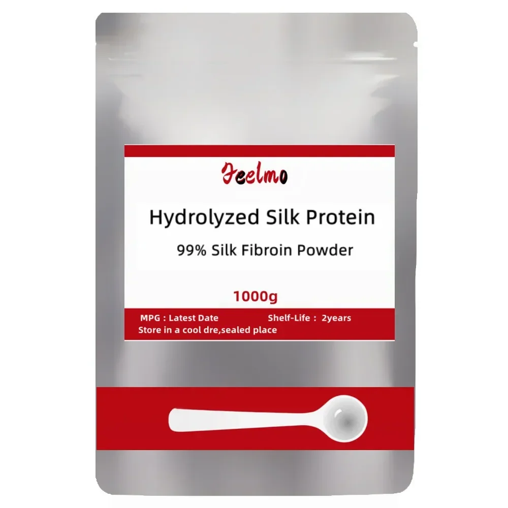 50-1000g de proteína de seda hidrolizada en polvo, fibroína de seda para hidratar, iluminar y mejorar la percepción de la piel