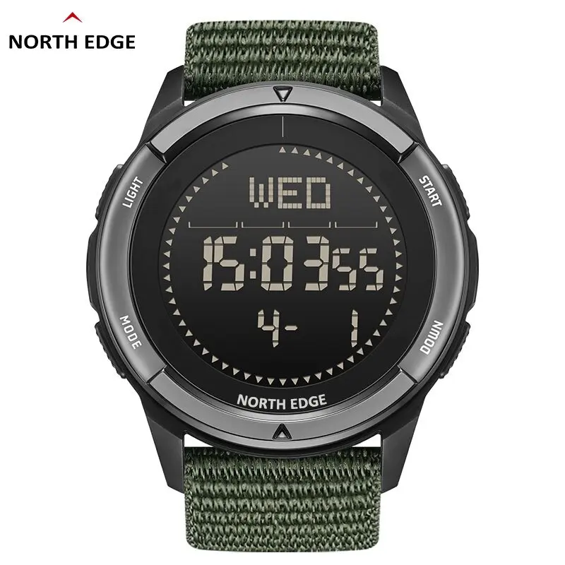 NORTH EDGE ALPS ผู้ชายดิจิตอลคาร์บอนไฟเบอร์นาฬิกา Shock Militray กีฬา SUPER LIGHT เข็มทิศกลางแจ้งกันน้ํา 50M นาฬิกาข้อมือ