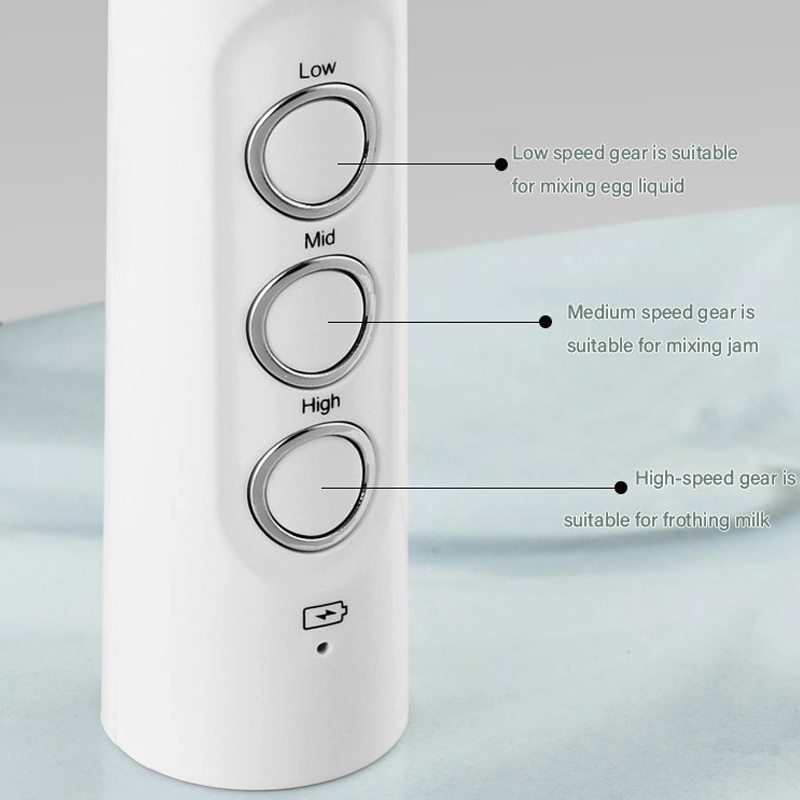 Electric Milk Frother Handheld Coffee Frothing Wand Foamer 3 In 1 High Speeds Drink Mixer Portable Rechargeable Home Foam Maker