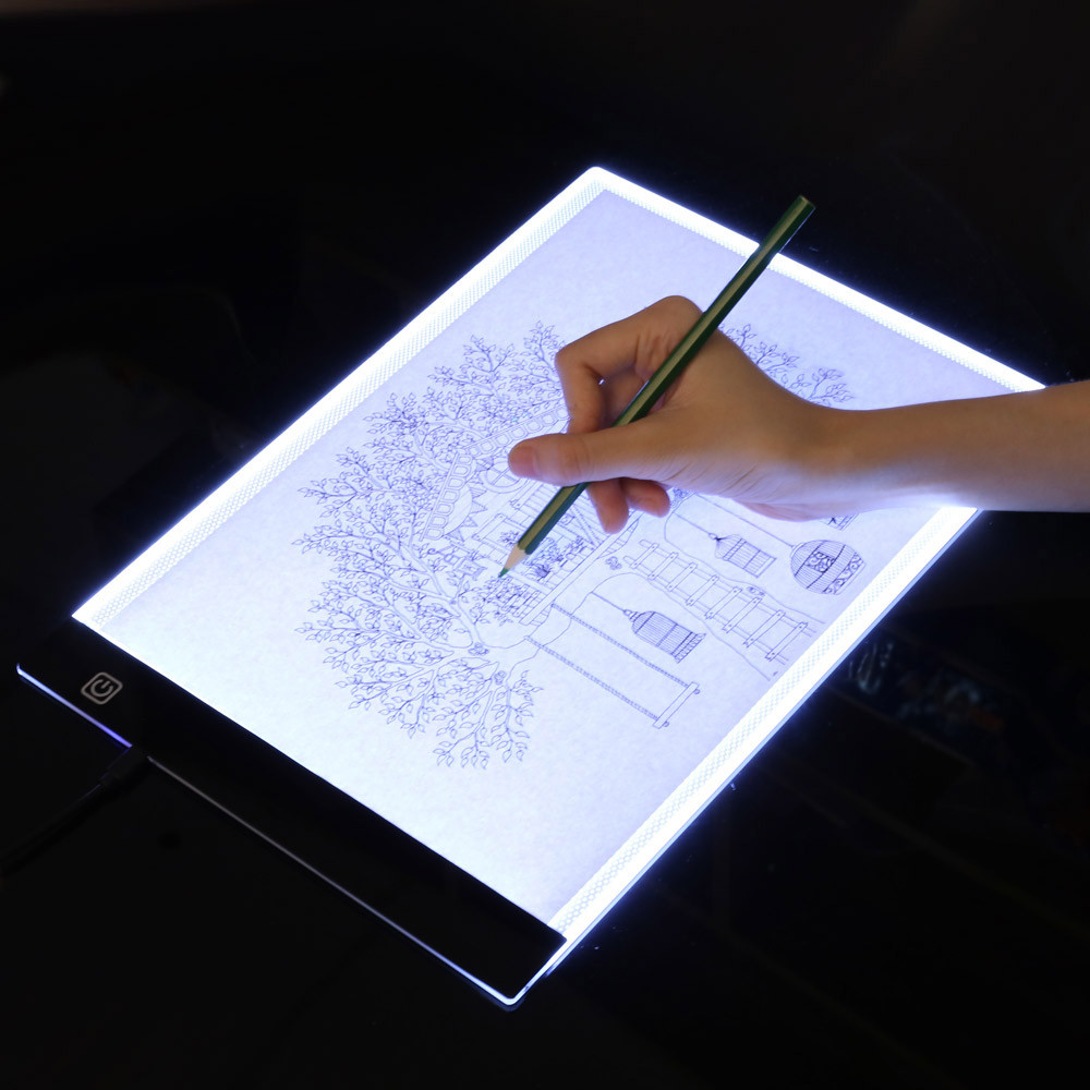 Nouveau A4 trois niveaux Dimmable lumière LED Pad planche à dessin traçage Table boîte à lumière Protection des yeux plus facile pour la peinture diamant