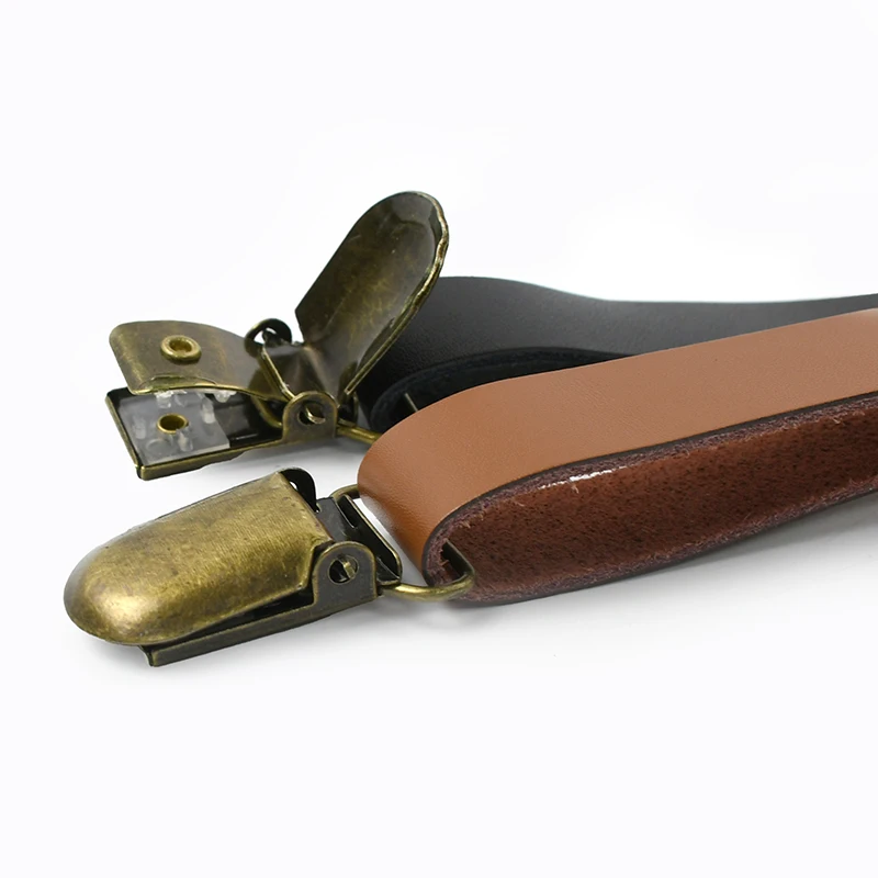 Deepeel Retro หนังผู้ใหญ่ผู้ชาย Suspenders 4 คลิป Y-Type ชายวงเล็บ 1.5 ซม.กว้างสายรัดกางเกงยีนส์เครื่องแต่งกายอุปกรณ์เสริม
