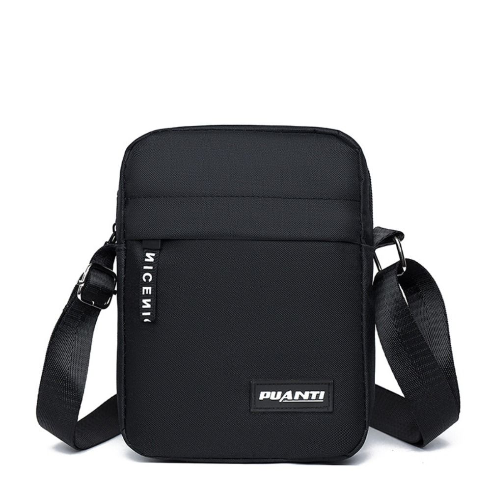 Mini bolsa de ombro de nylon masculina, bolsas monocromáticas crossbody casual e elegante, bolsa de mão retrô de negócios
