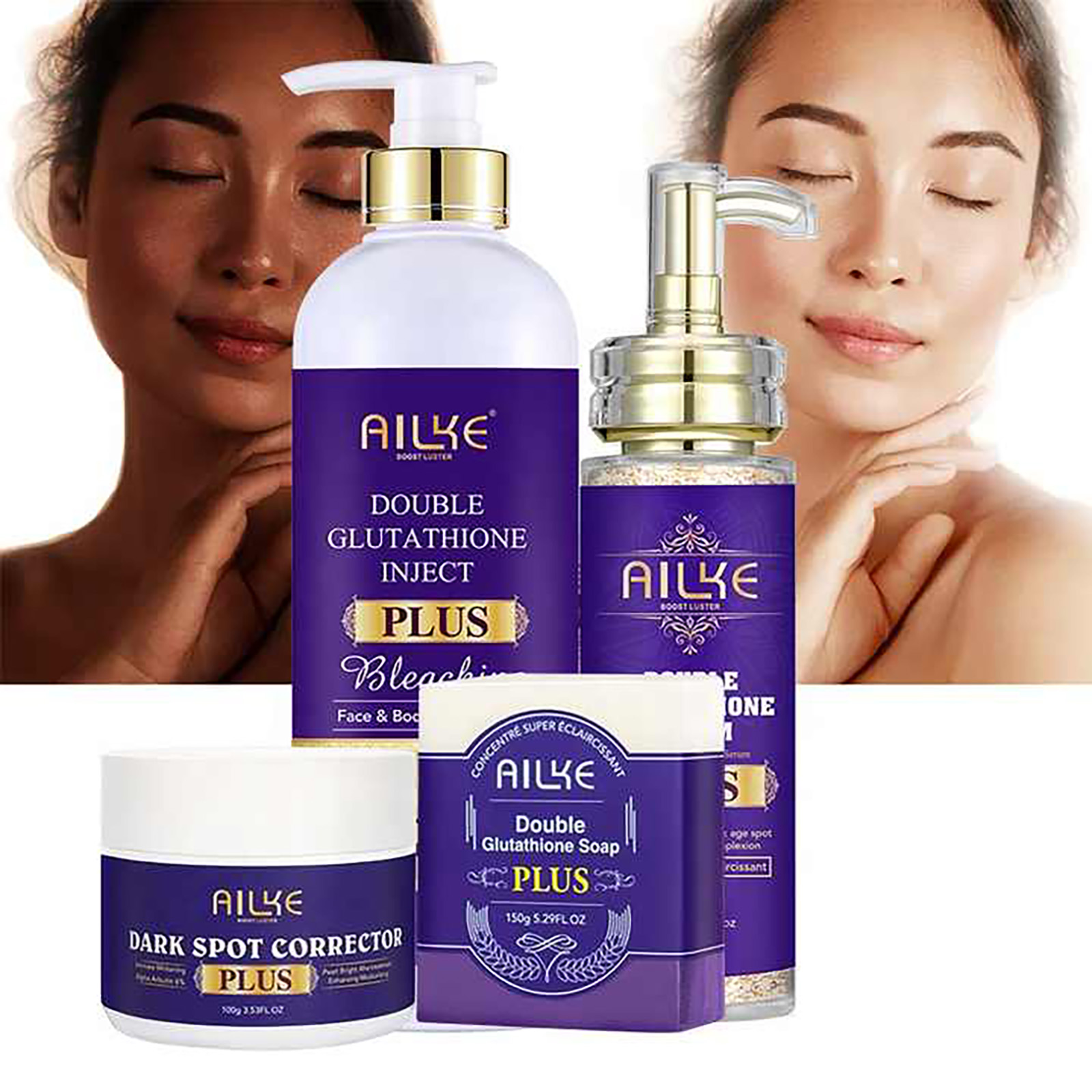 AILKE Crema blanqueadora de glutatión, loción aclaradora avanzada, crema brillante para interior de muslos, área de bikini, axilas, natural