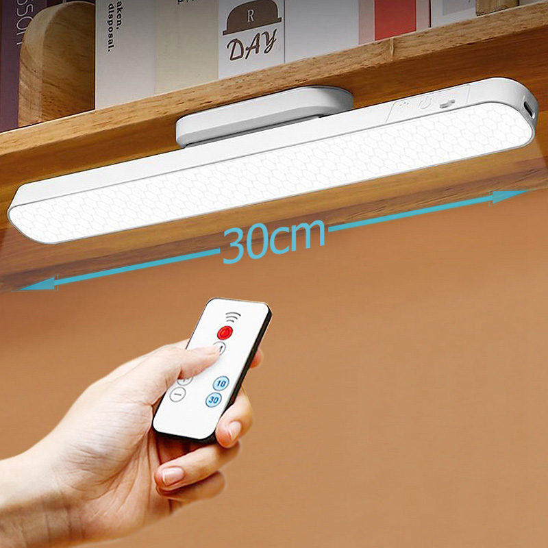 Lámpara de escritorio LED remota, luz nocturna colgante magnética, lámpara de mesa recargable por USB, luz de lectura de 3 colores para armario