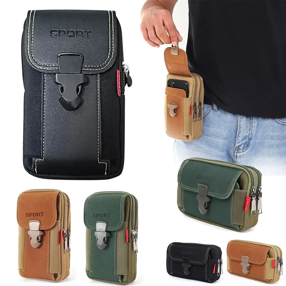Unissex cinto bolsa saco do telefone móvel para homens coldre de telefone saco molle saco da cintura pacote pequeno tático dever cinto mochila titular do cartão
