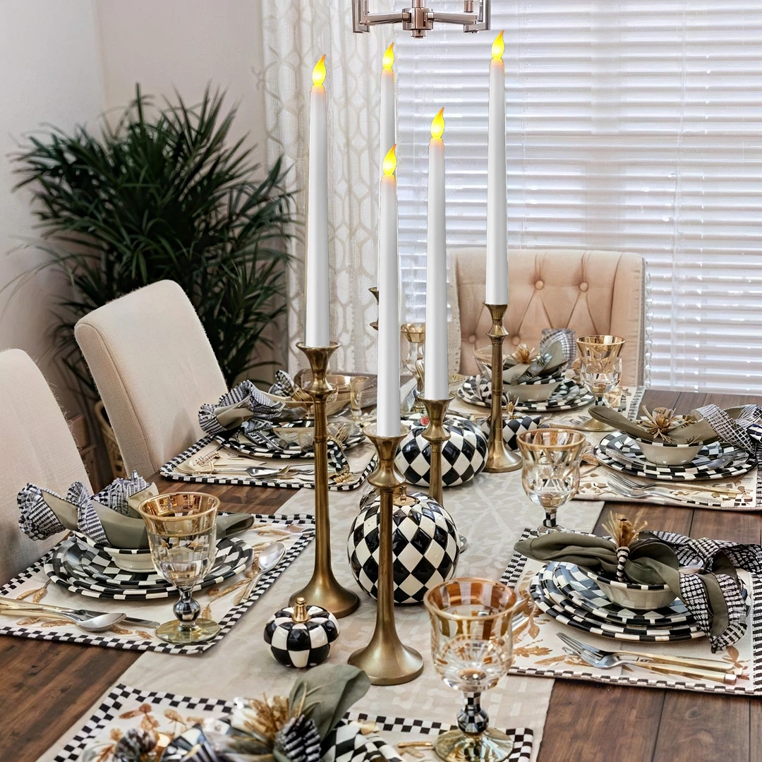 Velas cónicas sin llama para boda, velas LED parpadeantes con mecha 3D, velas con pilas, velas falsas para fiesta y hogar, 12-200 Uds.
