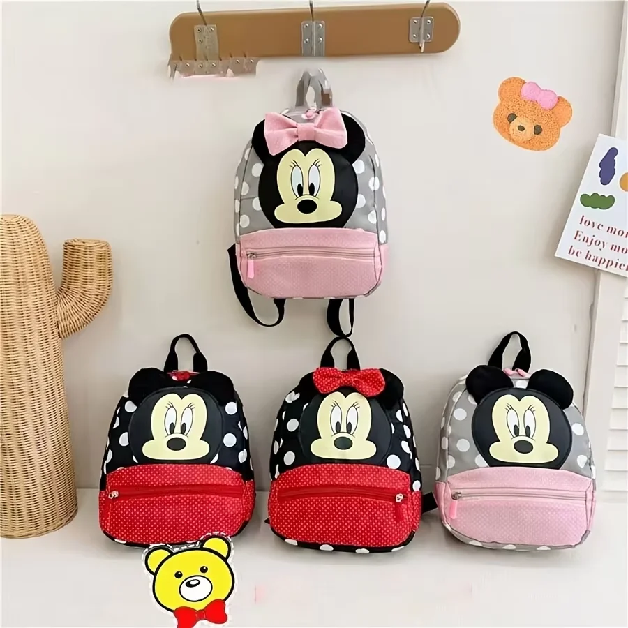Zaino Disney Cartoon per neonate Ragazze Minnie Topolino Bambini Zaino adorabile Zaino per asilo Regalo per bambini