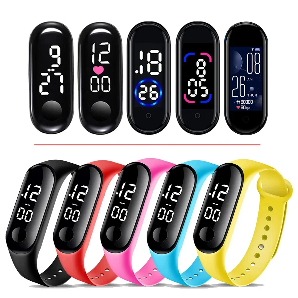 Reloj electrónico impermeable para niños y niñas, pulsera Digital deportiva, táctil inteligente, LED, regalo de cumpleaños, novedad de 2024