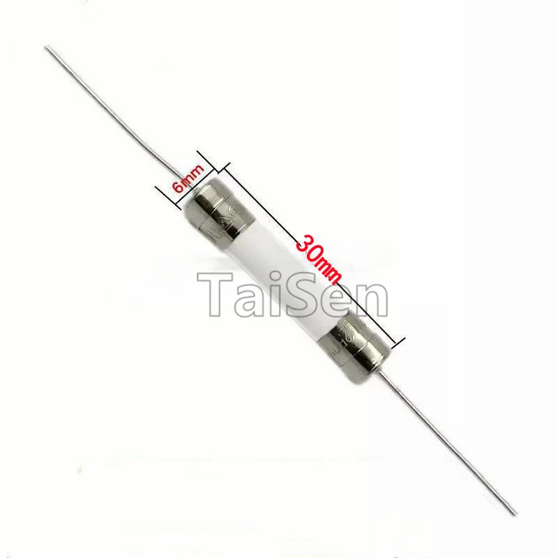 10 Stück Keramik-Sicherungsrohr mit Leitungen, 6 x 30 mm, schnell wirkende F8A, 10 A, 12 A, 15 A, 20 A, 25 A, 30AL, 250 V, flink