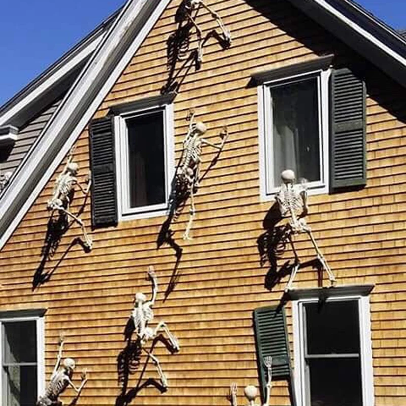 1 PC Happy Halloween Modeling Humanoid Skeleton ตกแต่ง Props บ้านผีสิงบ้านห้องนอนระเบียงตกแต่ง DIY อุปกรณ์
