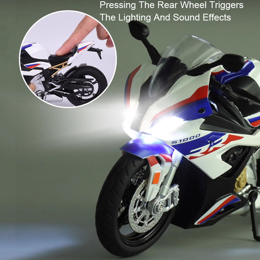 1:12 S1000RR Modell Motorräder Kawazaki NINJA H2R Spielzeug Legierung Diecast Sound Licht Stoßdämpfung Simulation Motorrad Junge Geschenk