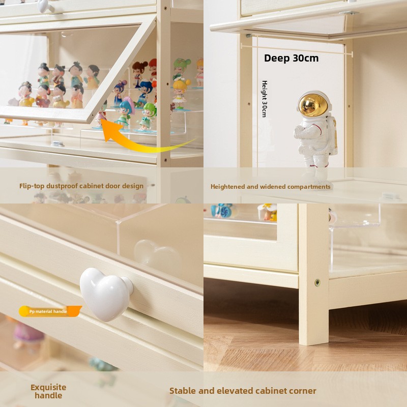 Figure Lego Display Cabinet Household Cream Wind Dustproof Acrylic Transparent Model Toy Blind Box Display Cabinet
