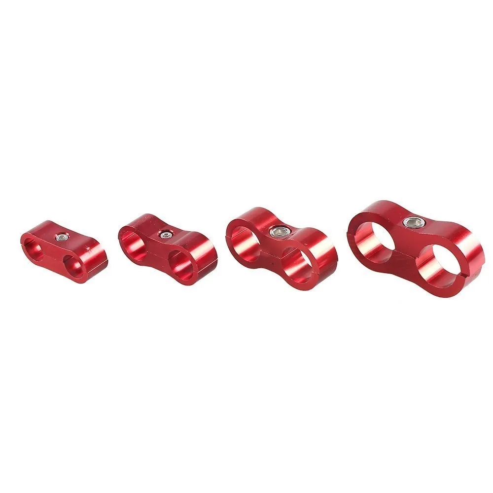 Divisor de tubo de manguera de combustible de aluminio Universal, Kit separador de línea de abrazadera, Billet, aceite, AN4, AN6, AN8, AN10