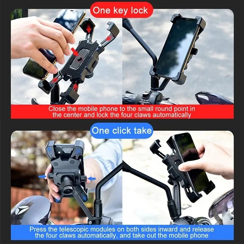 Nuevo 360 °   Soporte giratorio para teléfono de bicicleta para iPhone Xiaomi, soporte antideslizante para montar en bicicleta de montaña, Moto y motocicleta