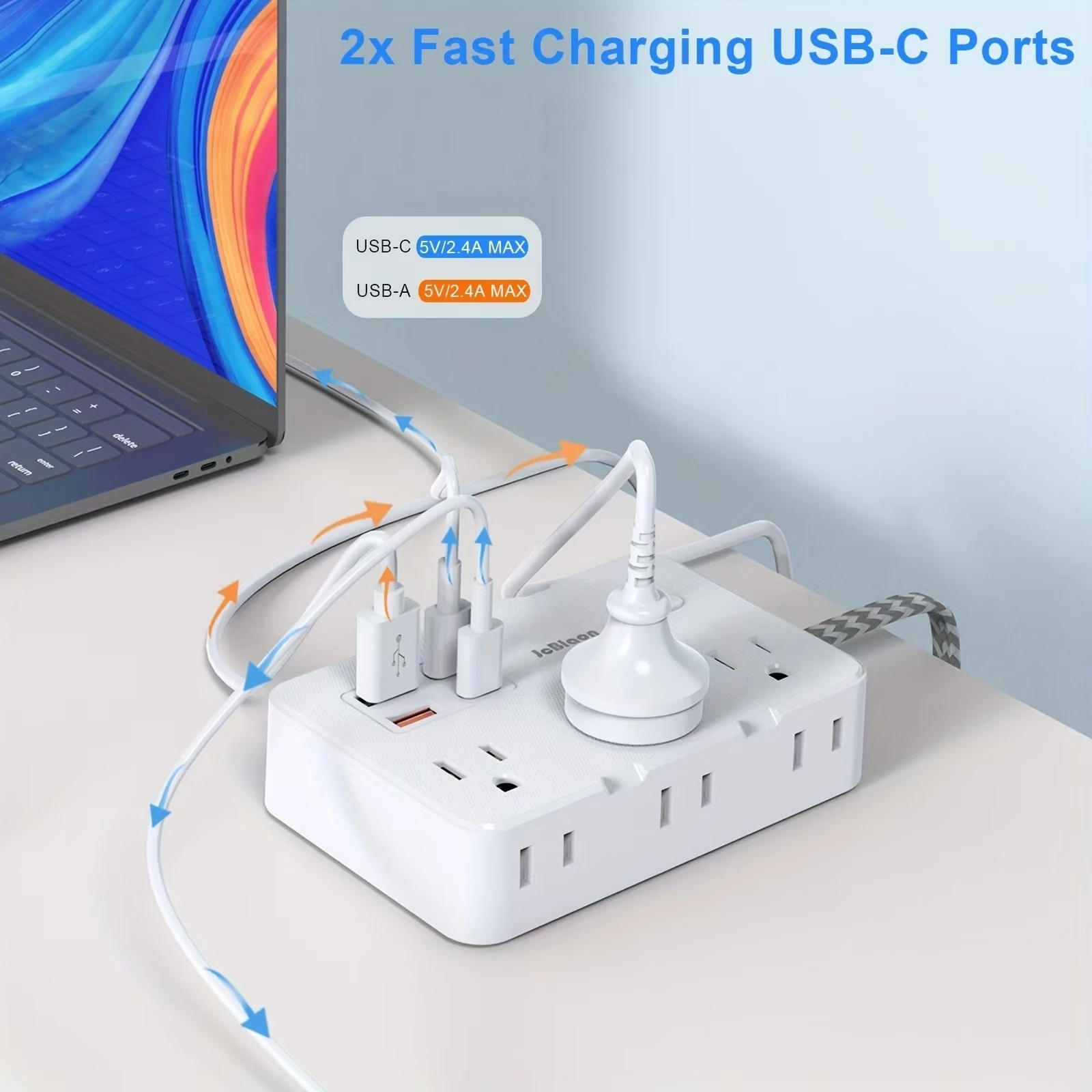 Eua plug ac tomada multiprise power strip trançado cabo de extensão casa inteligente tomada elétrica filtro de rede usb tipo-c carregamento