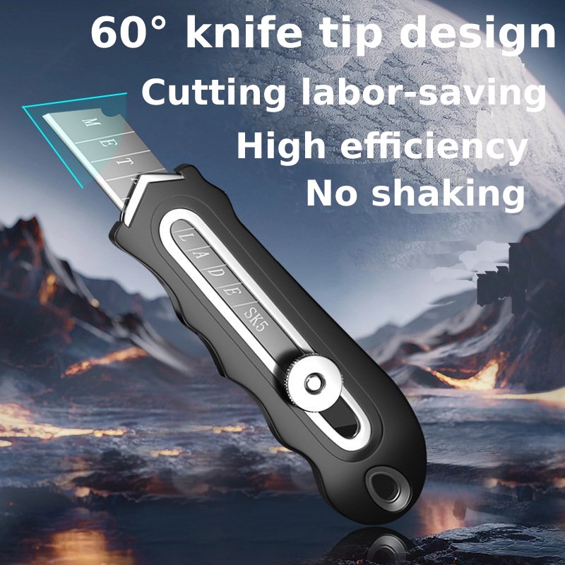 Safety Utility knife Professional, Thickened Rubber Holder Stainless Steel blades, Retractable Industrial-grade Wallpaper Cutter