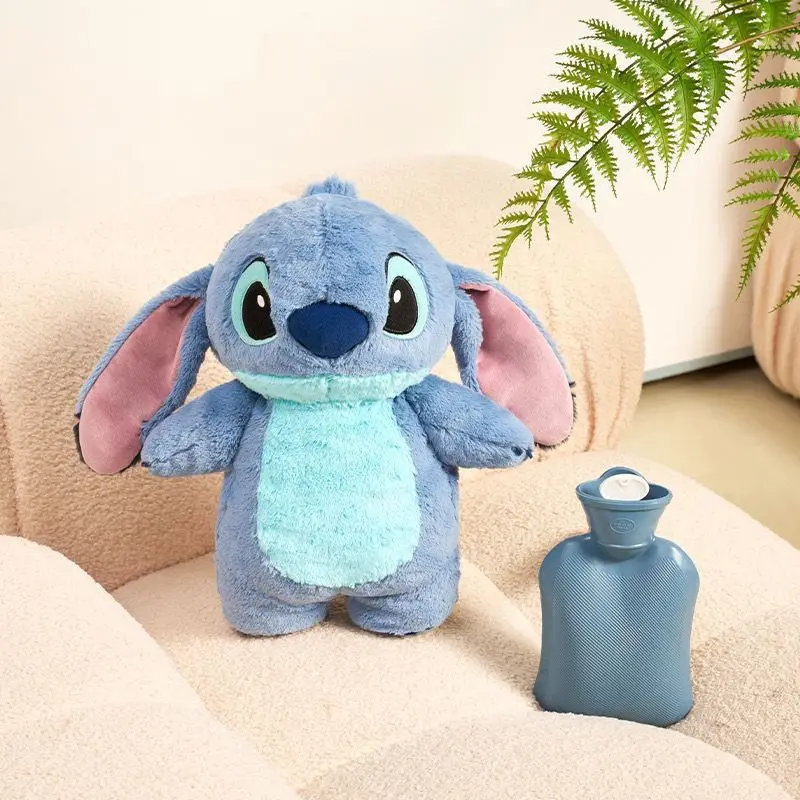 Clearance_MINISO 디즈니 스티치 애니메이션 겨울 초대형 플러시 뜨거운 물병 홈 물 채우는 손 따뜻하게 휴일 선물 G