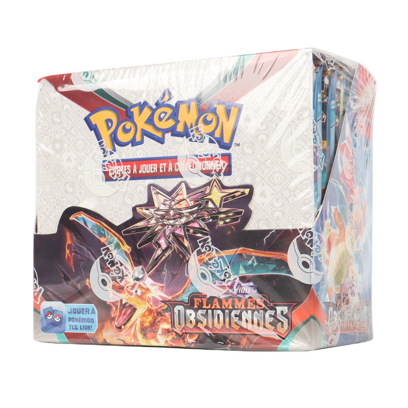 360 ชิ้นภาษาฝรั่งเศสคํา Pokémon TCG: Scarlet & Violet Obsidian เปลวไฟ Booster Box การ์ด Pokemon 36 แพ็คกล่อง