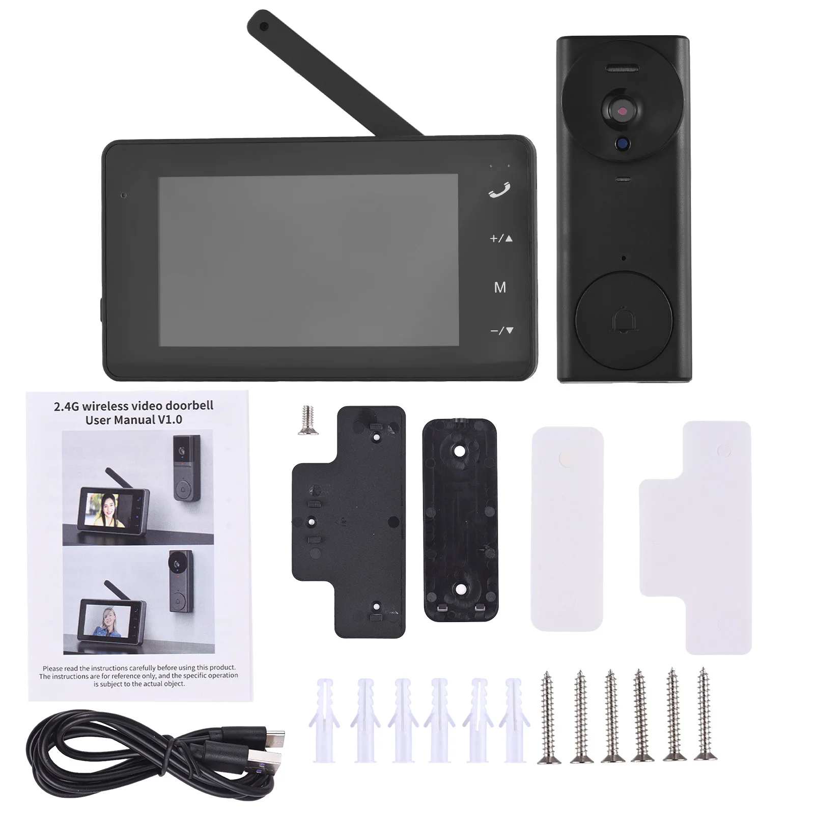 Câmera de vídeo campainha sem fio com monitor display 4.3 tela ips kits de câmera de telefone de porta de vídeo para villa escritório em casa apartamento