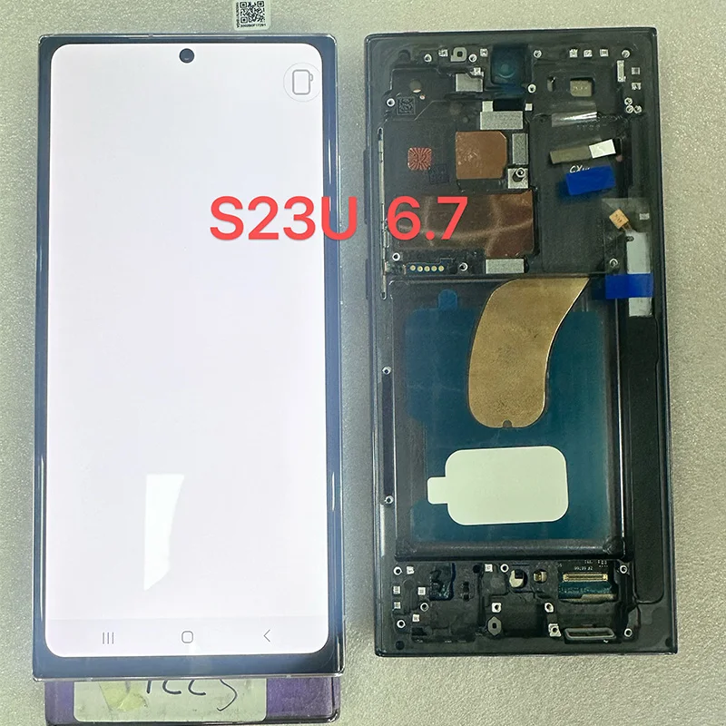 AMOLED S23 Ultra Screen Assembly for Samsung S23 Ultra S918B S918B/DS Lcd Display Digital Touch Screen Replace with Frame