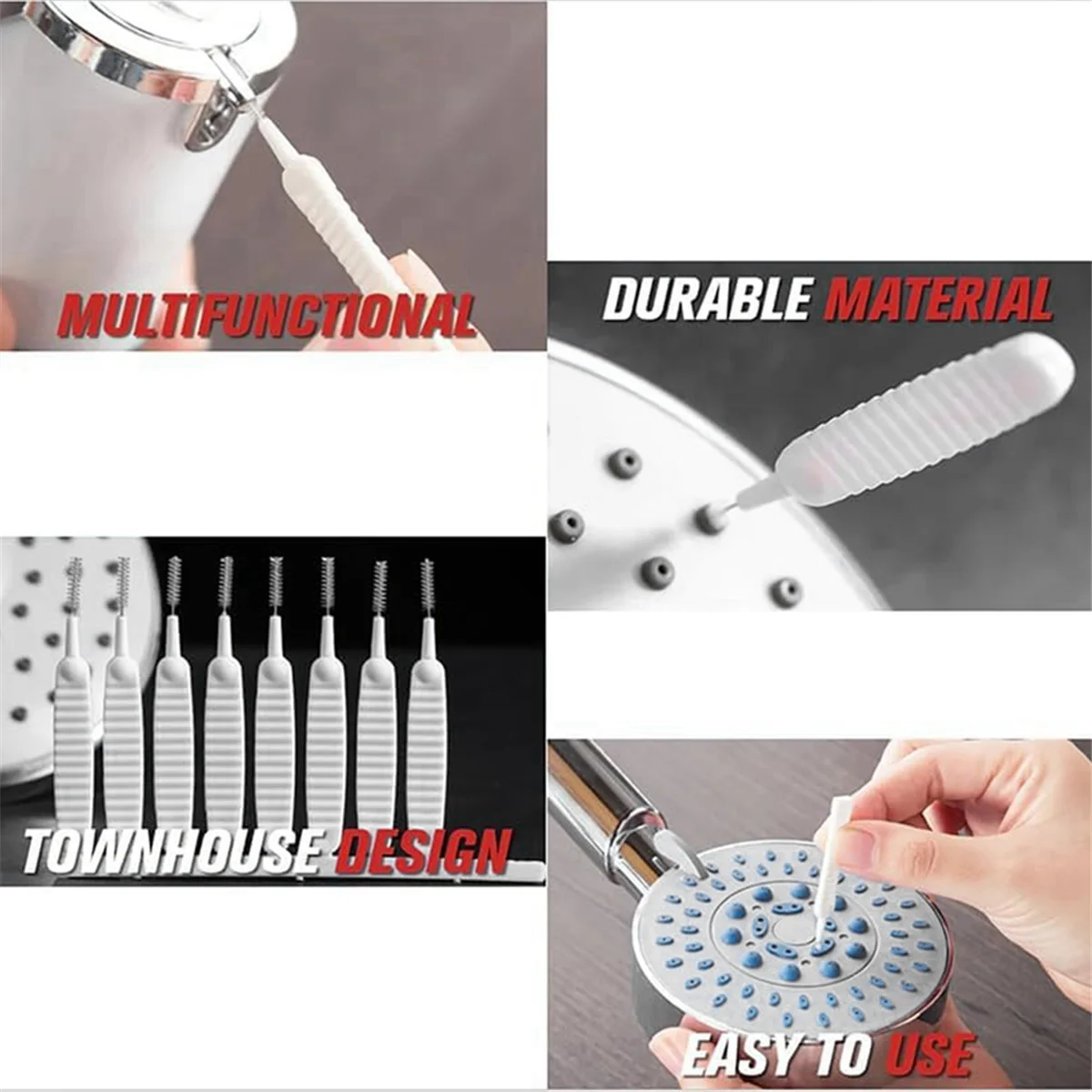 A72P 目詰まり防止クリーニングブラシ、小穴シャワー用シャワークリーニングブラシ多機能穴クリーニングブラシ