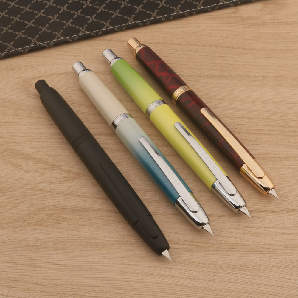 Nuevo JinHao 10 pluma estilográfica prensa negro mate F/EF Nib papelería suministros escolares de oficina bolígrafos de tinta de regalo