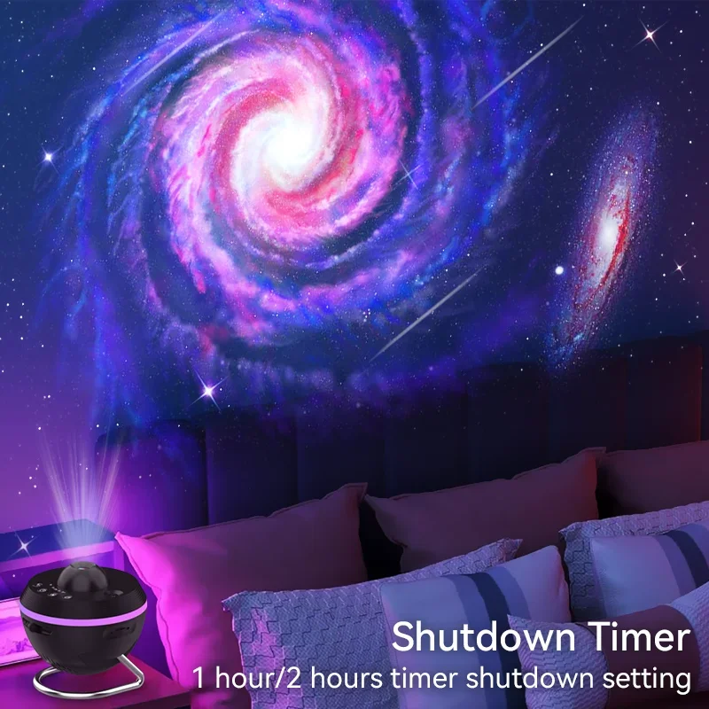 Projetor Galaxy Star com meteoro, lâmpada ultra clara de luz noturna, bola espacial rotativa, projetor de planetário, luzes para crianças, 12 em 1