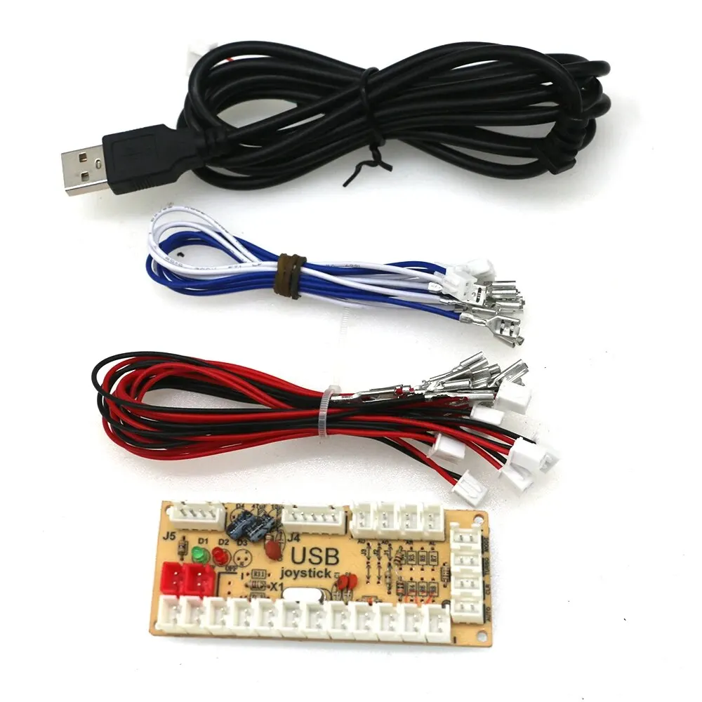 ผู้เล่นหนึ่ง Zero Delay USB Board Encoder พร้อมสาย PC Raspberry Pi เกมอาเขต SANWA จอยสติ๊กปุ่ม Controller DIY