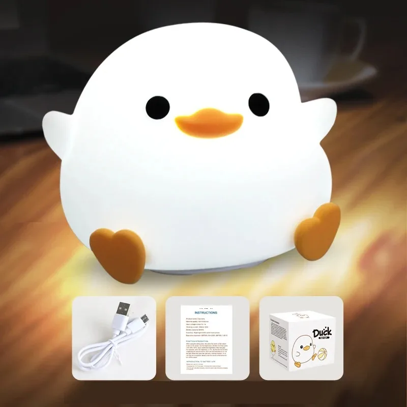 GGbingo Luce notturna ricaricabile LED Lampada in silicone per animali dei cartoni animati per bambini Sensore tattile Timer USB Camera dei bambini Dec