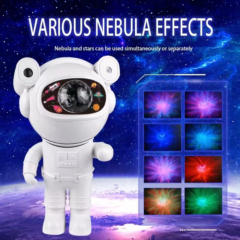 Proiettore di luce stellare per astronauta Bluetooth LED Camera da letto Ambiente Luce notturna Aurora Luna Nebulosa Galassia Illuminazione per bambini
