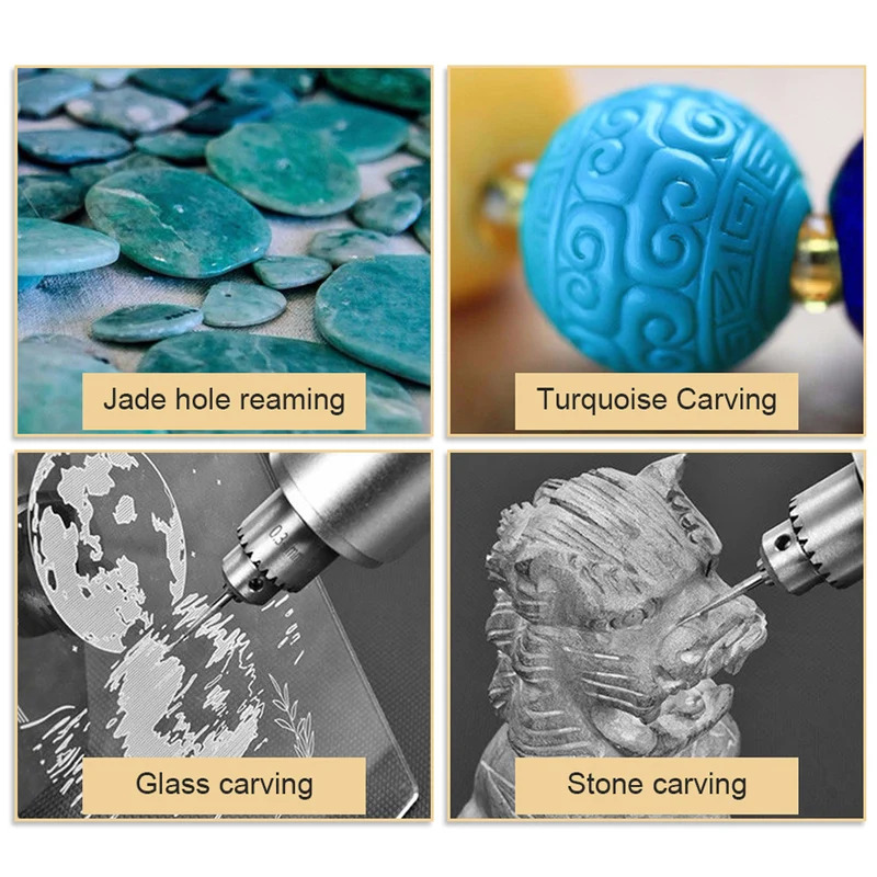 30pcs Shank Diamond Burs Set With Box For Dremel Electric Grinder Power Accessories Abrasive Drill Bit Rotary Tool Set 2.35/3mm