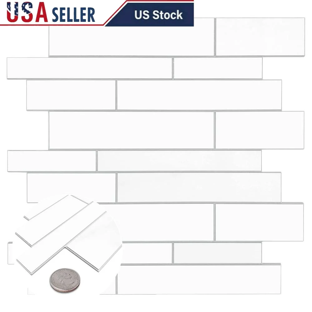Faux Brick Peel Stick Backsplash Tile Stone Composite Waterproof Heat Resistant Easy Install 10 Pieces Kitchen Bathroom Mosaic