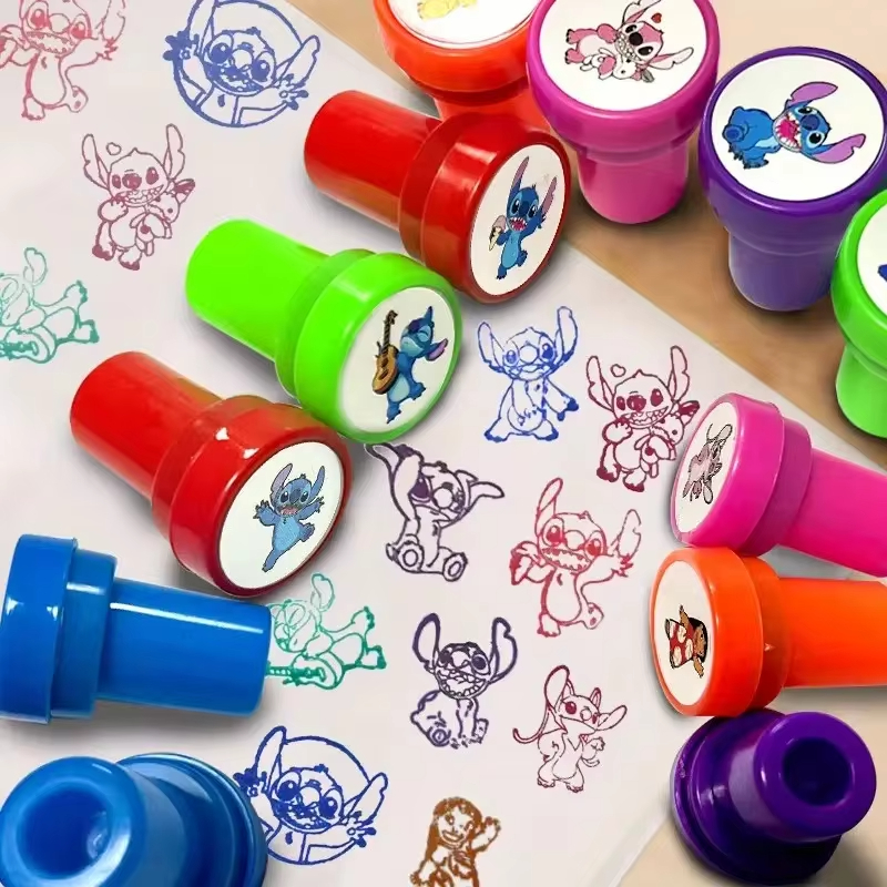 12PCS Cartoon Lilo & Stitch Siegel Geschenk Stich Cartoon Muster Siegel Kindergarten Belohnungen Briefmarken Weihnachtsgeschenk