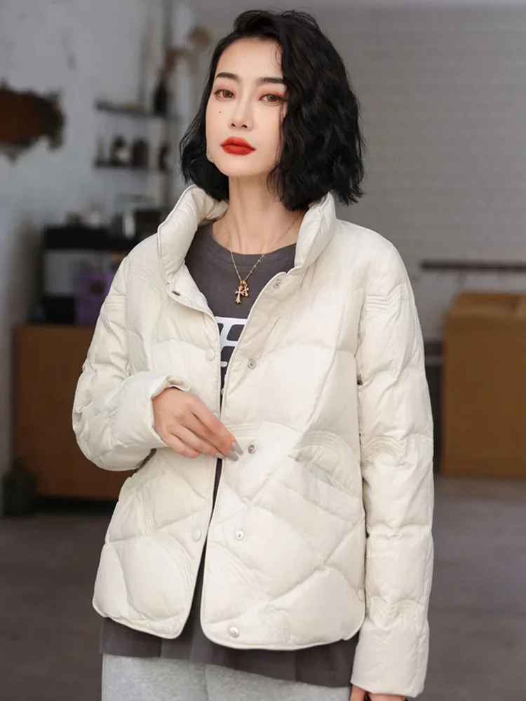 女性のための韓国のファッショナブルなショートジャケット,カジュアル,超軽量,冬,防風,4xl,5xl,2023