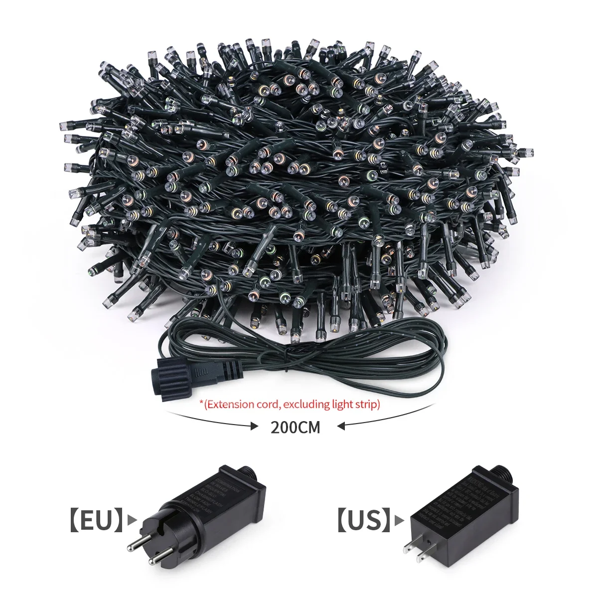 คริสต์มาสฮาโลวีนตกแต่งไฟ LED String 100M Multicolor 8 โหมดกันน้ําสําหรับสวนกลางแจ้ง House YARD สนามหญ้า