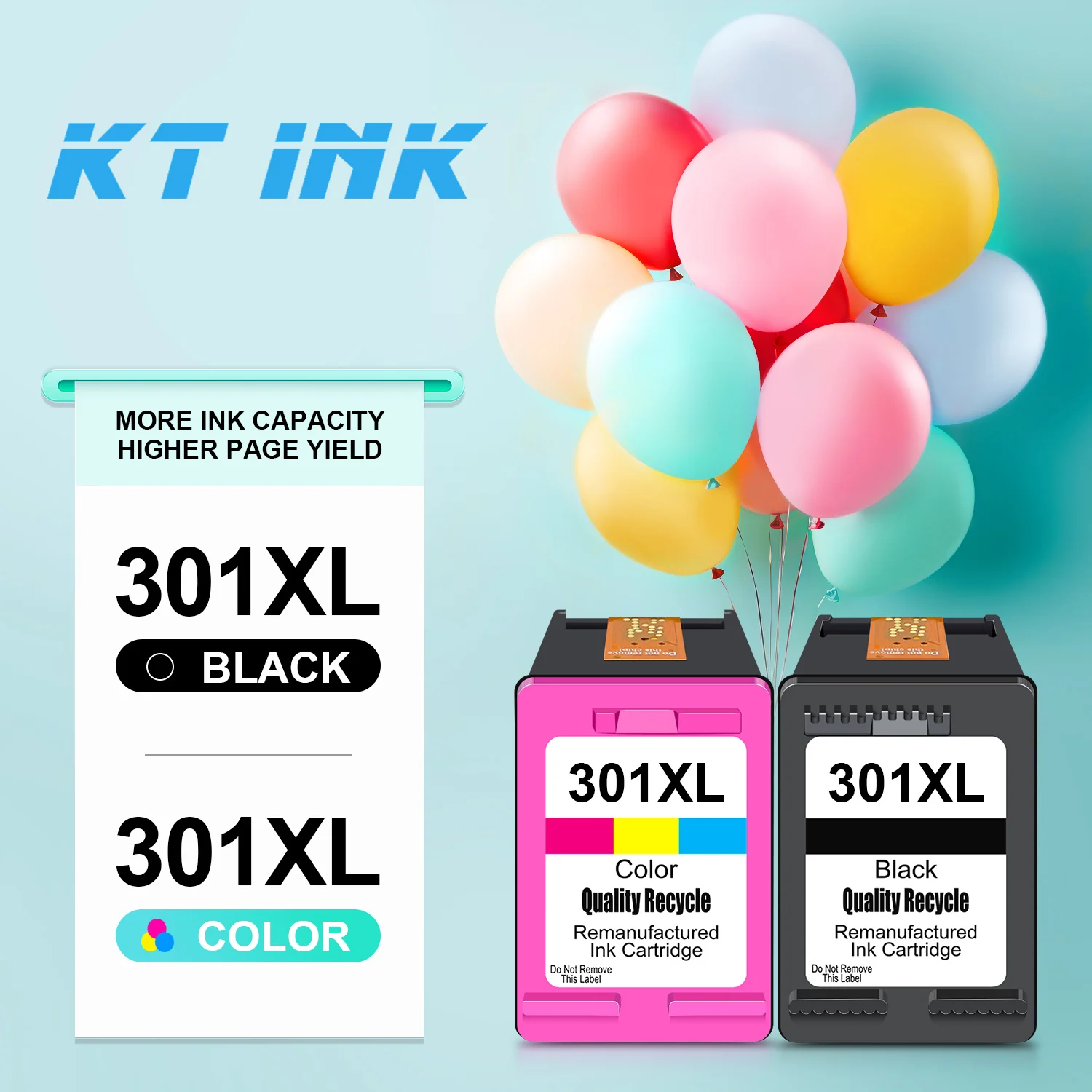 Inktcartridge 301XL Vervanging met hoog rendement voor hp 301 XL Printercartridge Zwart of driekleurig Werk met Deskjet Officejet Envy