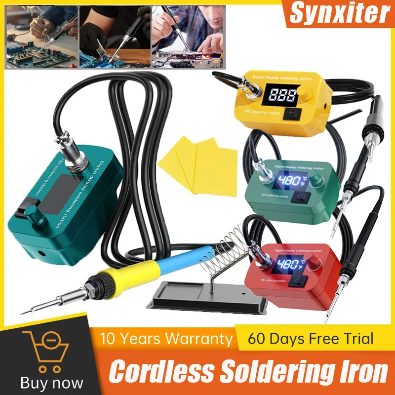 Kit de soldador eléctrico inalámbrico con temperatura ajustable, para DEWALT, Makita, Milwaukee, batería Bosch de 18V