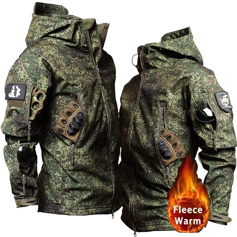 Conjuntos de combate militar táctico para hombre, chaquetas con capucha de concha suave, pantalones Cargo, trajes impermeables a prueba de viento al aire libre, múltiples bolsillos