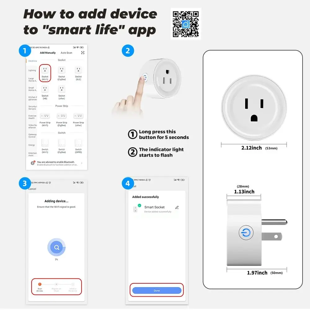 Tuya Smart Socket WiFi US Plug 10A 20A Smart Home Alexa Spraakbesturing Timer Functie Stopcontact Afstandsbediening