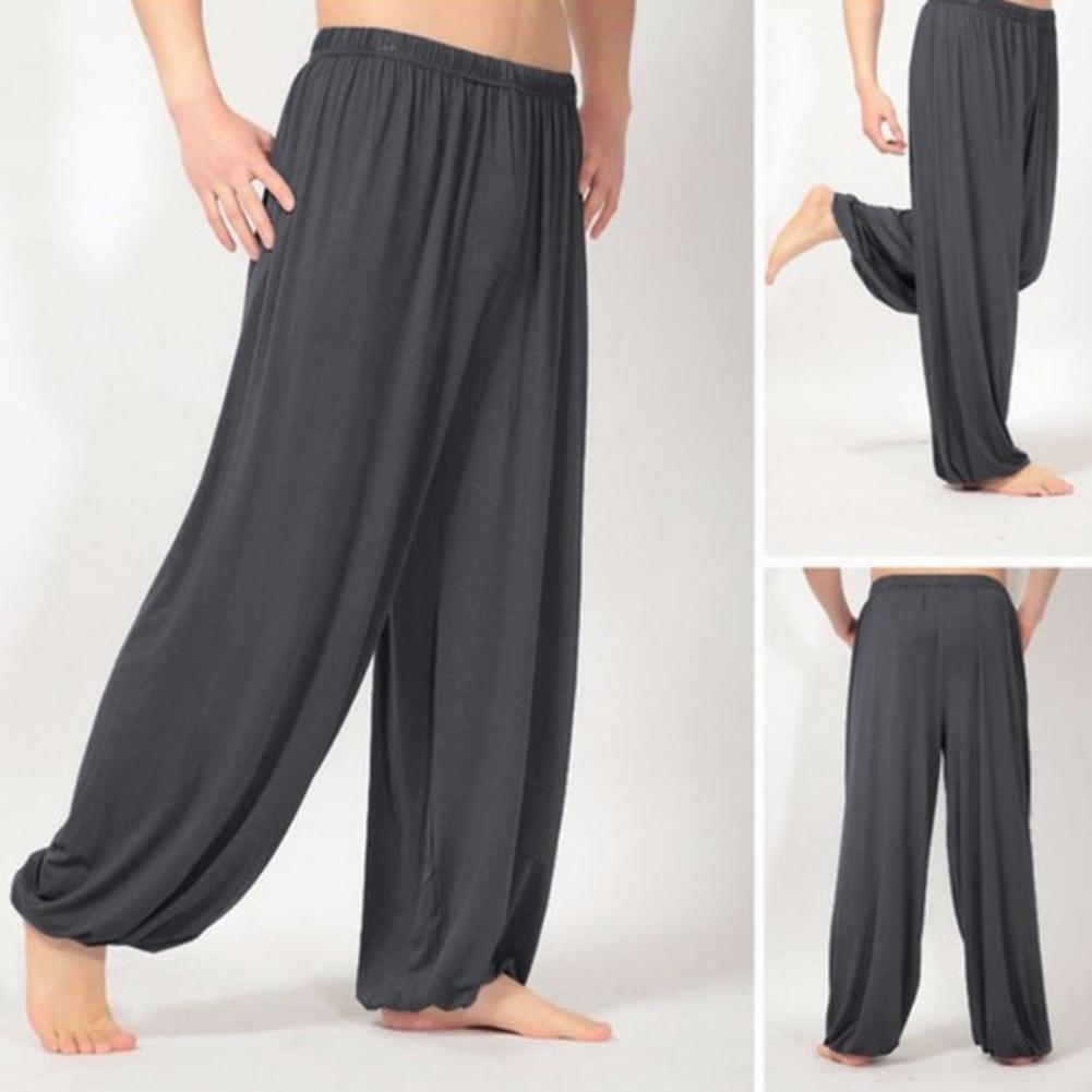 Pure สีหลวมตรงกางเกงผู้ชาย Sweatpants Modal ฤดูใบไม้ผลิสบายๆกางเกงผู้ชายกีฬากางเกงโยคะอินเทรนด์เสื้อผ้า