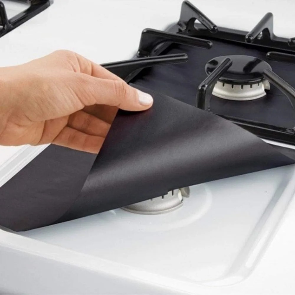 4/6 Stuks Keuken Non-stick Herbruikbare Gasfornuis Top Cover Hittebestendig Snijdbaar Gemakkelijk Te Reinigen Oven Cover Protector 10.6''X10.6''