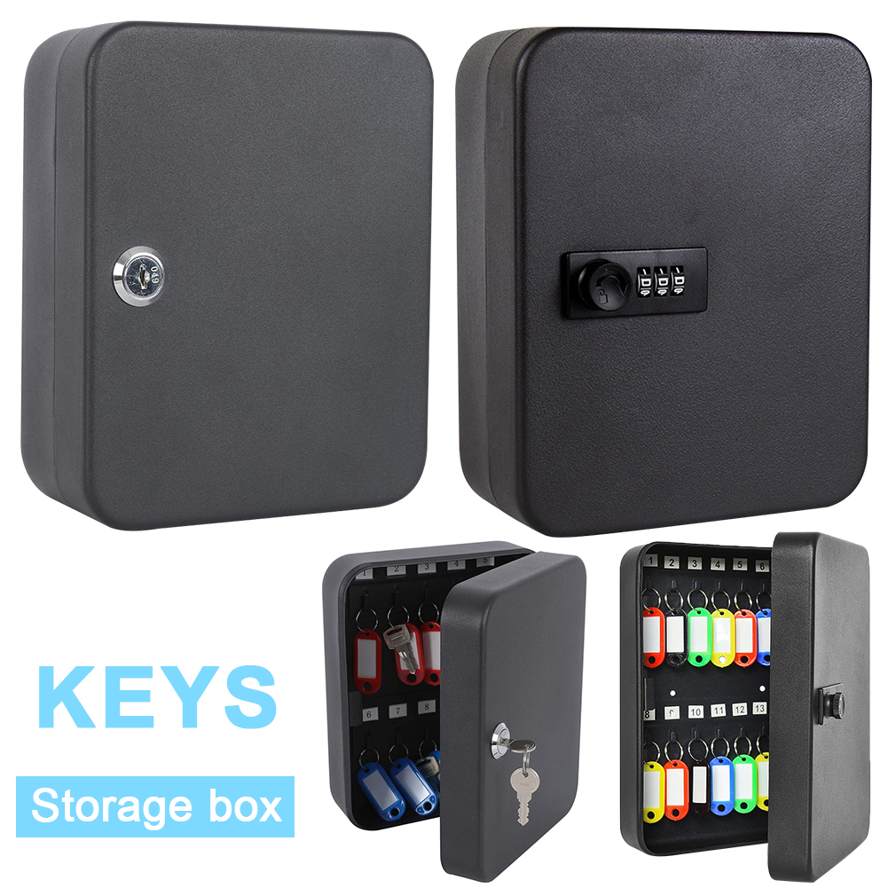 Locking Key Organizer with Code Lock, Combination Key Cabinet, 20 Ganchos, Wall Mount Key Security Box, Storage Lock Box