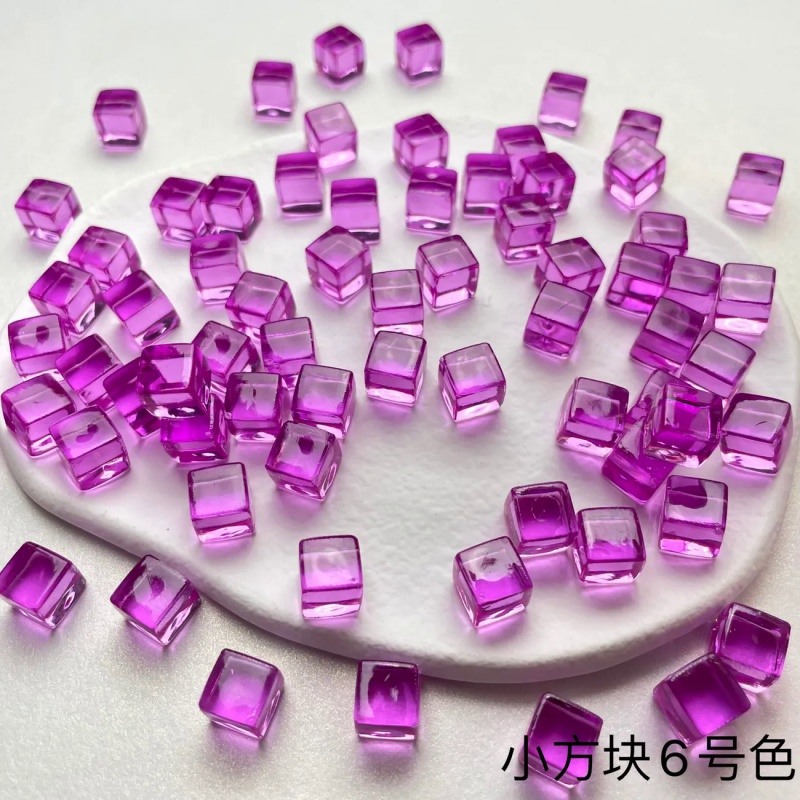 100Pcs/Set 8mm Transparent Square Corner Cube Colorful Crystal Clear Color Dice Chess Piece Right Angle For Board Game