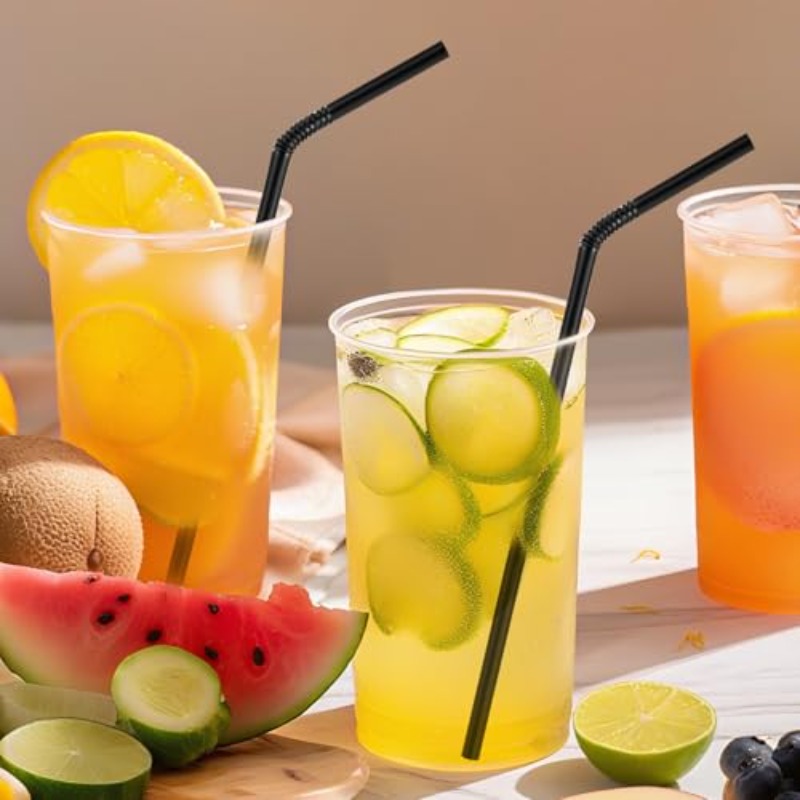 100-1000Pcs Trinkhalme Bunte & Schwarz rietjes Flexible Hochzeit Party Liefert Trinkhalme Küche Großhandel