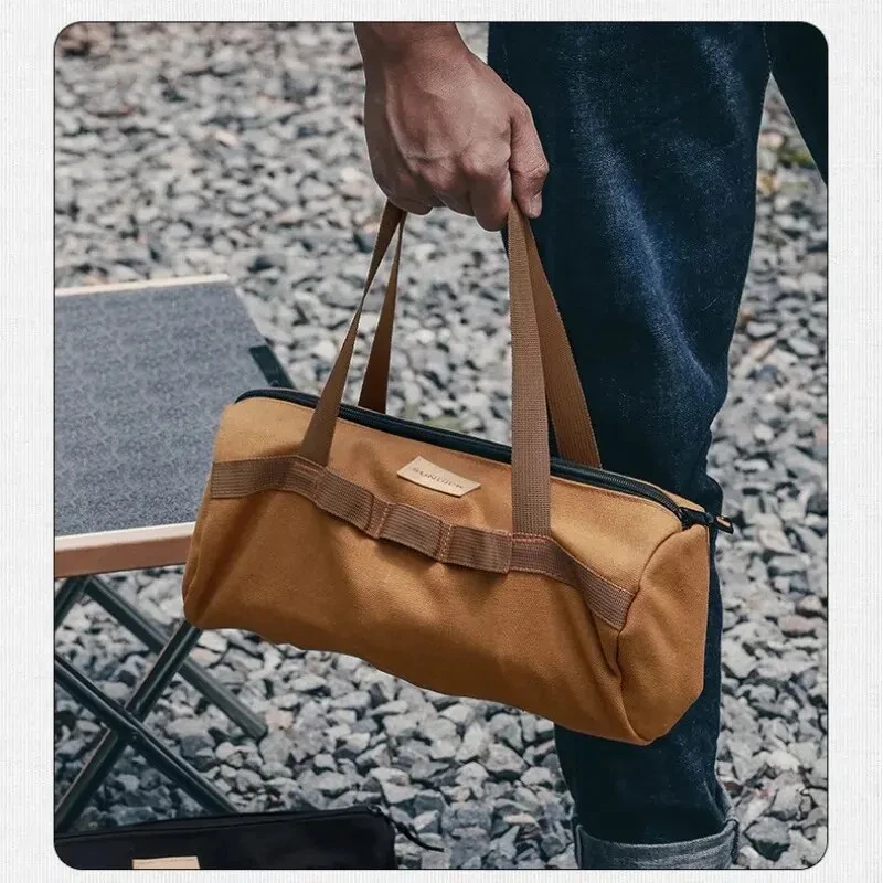 Cylinder Handheld Storage Bag Large Capacity Thickened Camping Tent Peg Bag Sundries Storage Bag Tool Bag