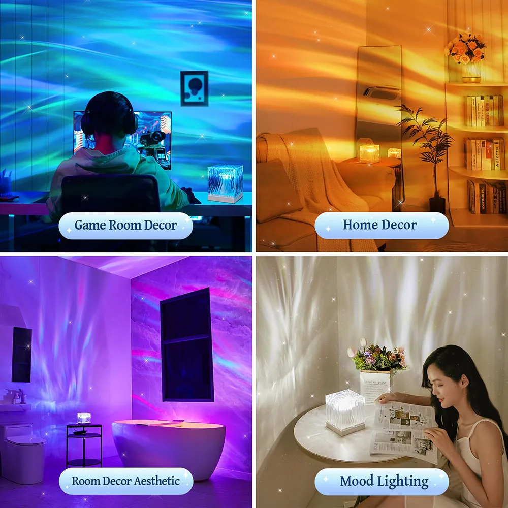 Nueva lámpara de proyector de cielo estrellado de luz del norte, lámpara de proyector de océano, Bar, fiesta, atmósfera, decoración de luz, luz nocturna, regalo de vacaciones
